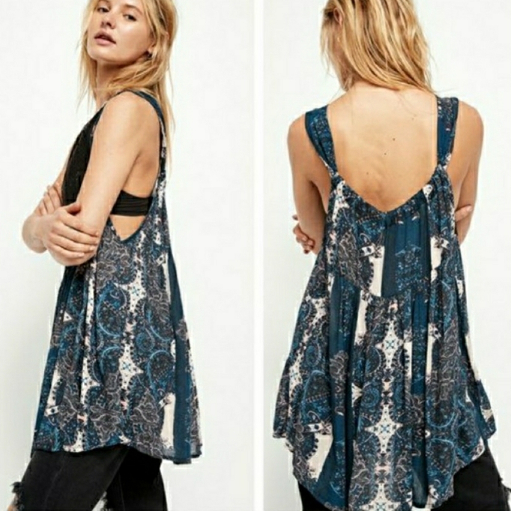 NWT Free People Boho Trapeze Tunic Sexy Top Mini dress lacy lace XS,S,M
